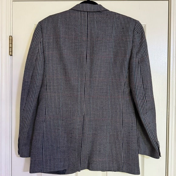 Burberrys Tweed Blazer English Woven Plaid Academia Preppy Old Money Lambs Wool - Picture 9 of 10